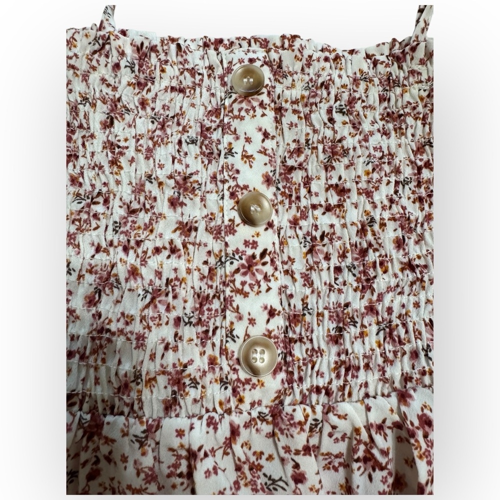 NWOT Paper Crane Women’s Medium Floral Smocked Crop Tank – Boho Summer Chic 428 - Picture 9 of 12